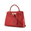 Hermes Kelly 28 cm handbag in red Courchevel leather - 00pp thumbnail
