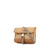 Prada Nylon shoulder bag in beige canvas and beige leather saffiano - 00pp thumbnail