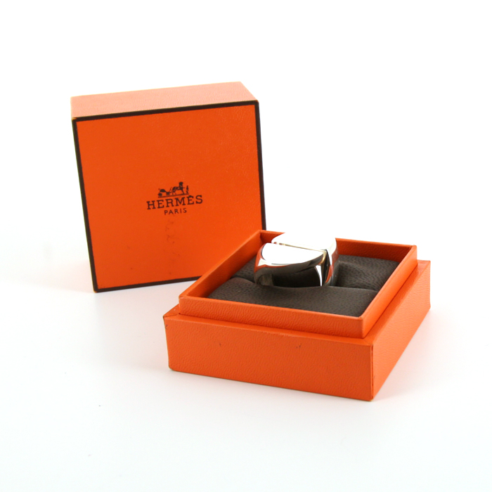 Open Hermès Initiale ring in silver - Detail D2