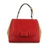 Fendi  Silvana bag  in red leather  and brown grained leather - 360 thumbnail