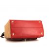 Fendi  Silvana bag  in red leather  and brown grained leather - Detail D5 thumbnail
