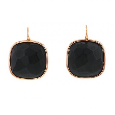 Paire de boucles d'oreilles Pomellato Victoria en or rose et jais