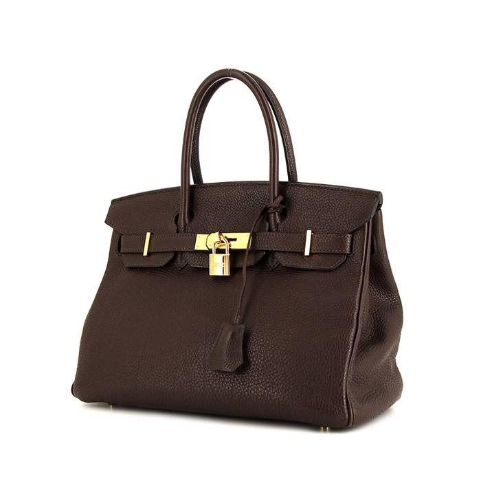 Sac à main Hermes Birkin 30 cm en cuir togo marron