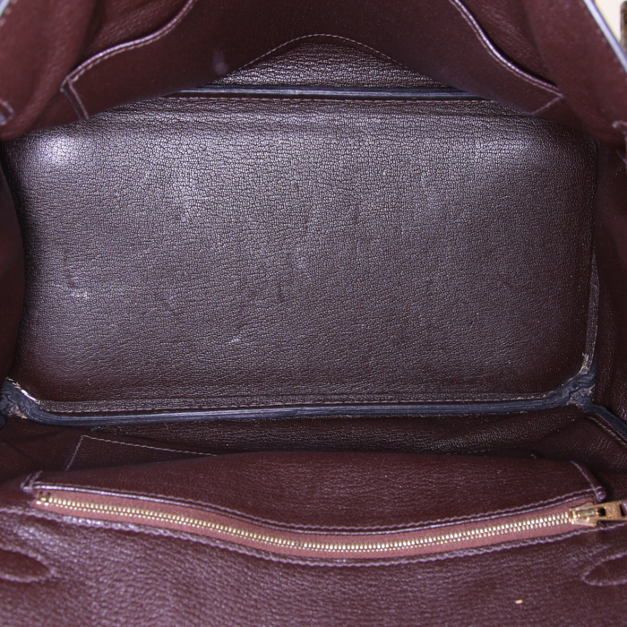 Bolso de mano Hermes Birkin 30 cm en cuero togo marrón - Detail D2