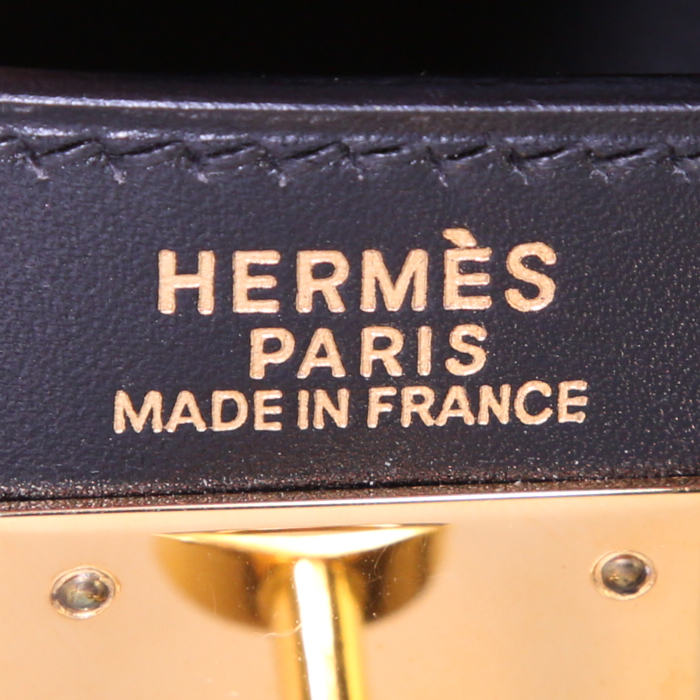 Hermes Kelly 32 cm handbag in black box leather - Detail D4