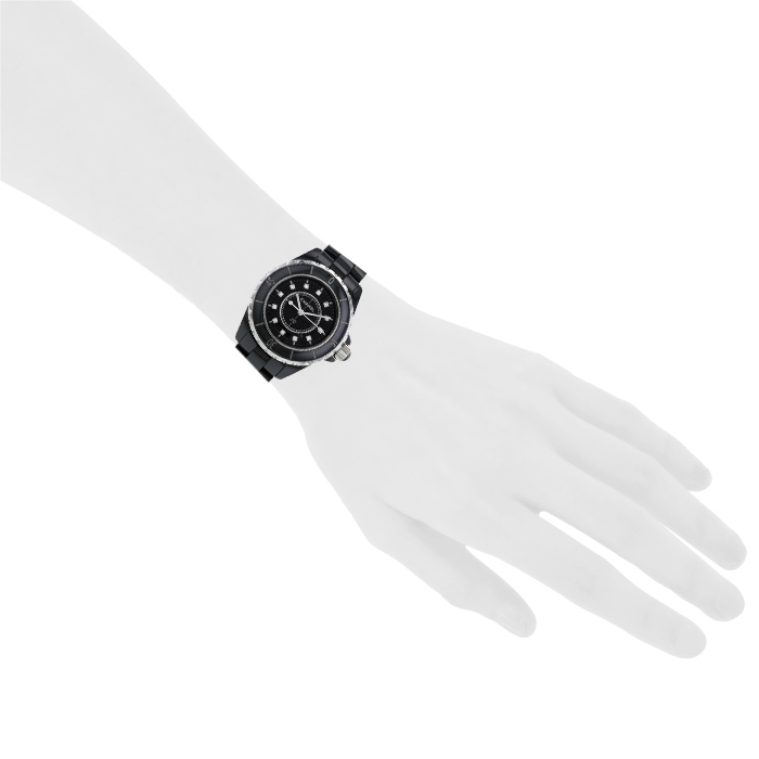 Chanel J12 watch in black ceramic Circa  2008 - Detail D1