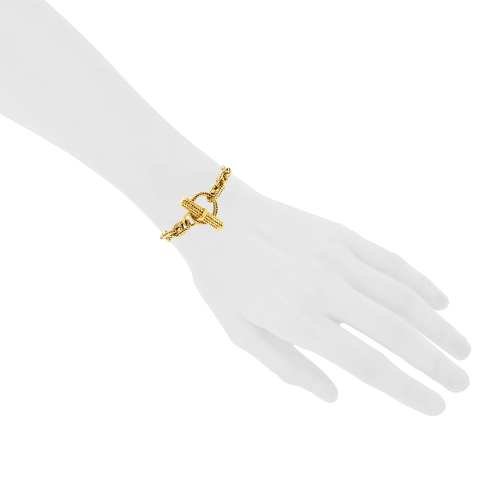 Brazalete época años 80 Hermes Chaine d'Ancre modelo mediano en oro amarillo - Detail D1