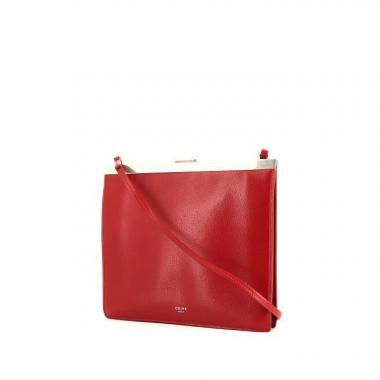 Borsa a tracolla Celine Clasp in pelle rossa
