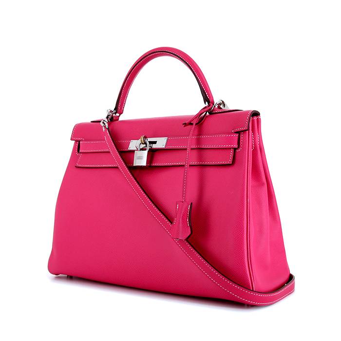 Hermes Kelly 32 cm handbag in Rose Tyrien epsom leather - 00pp