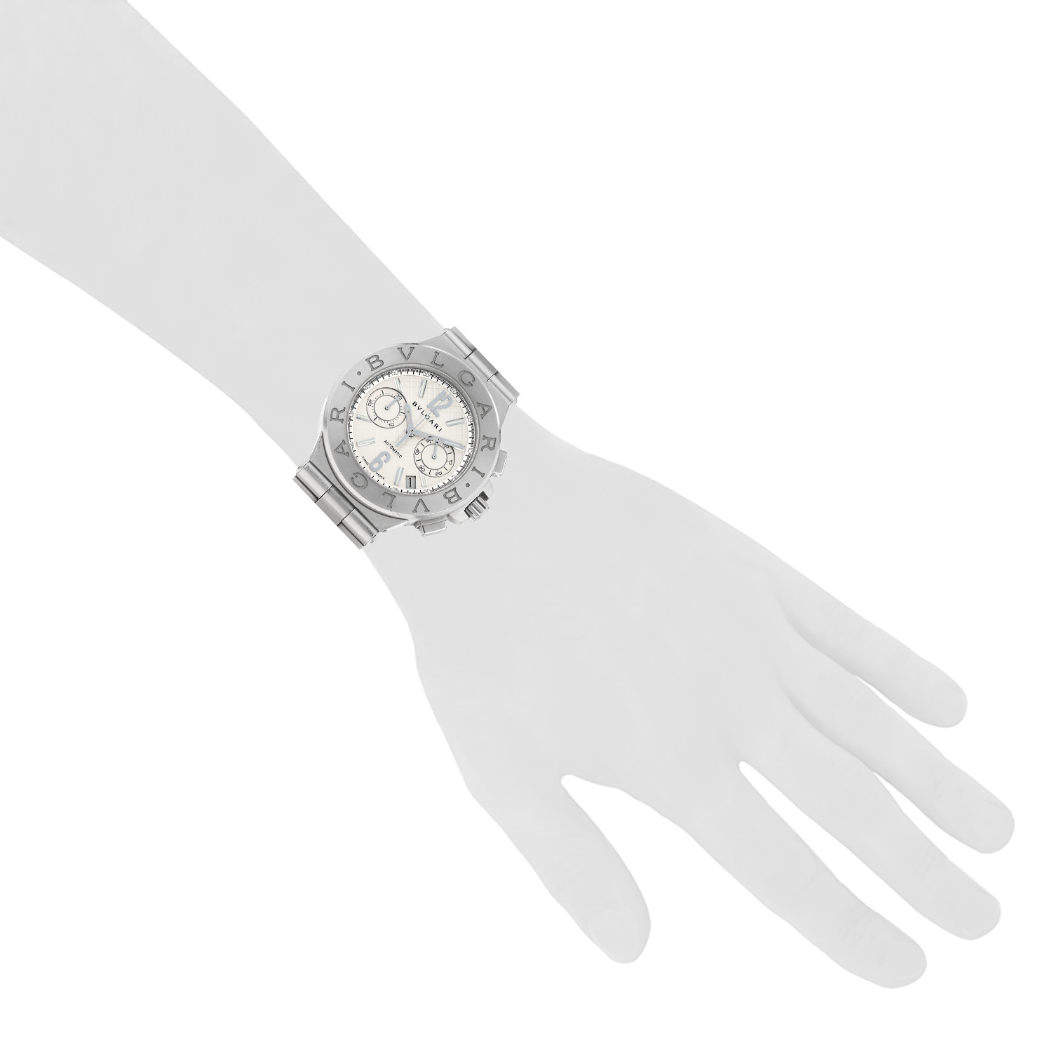 Bulgari Diagono Chrono watch in stainless steel Ref:  DG 40 S CH Circa  2000 - Detail D1