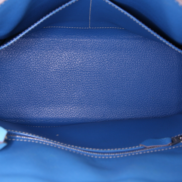 Bolso de mano Hermes Kelly 28 cm en cuero epsom Bleu Thalassa - Detail D3