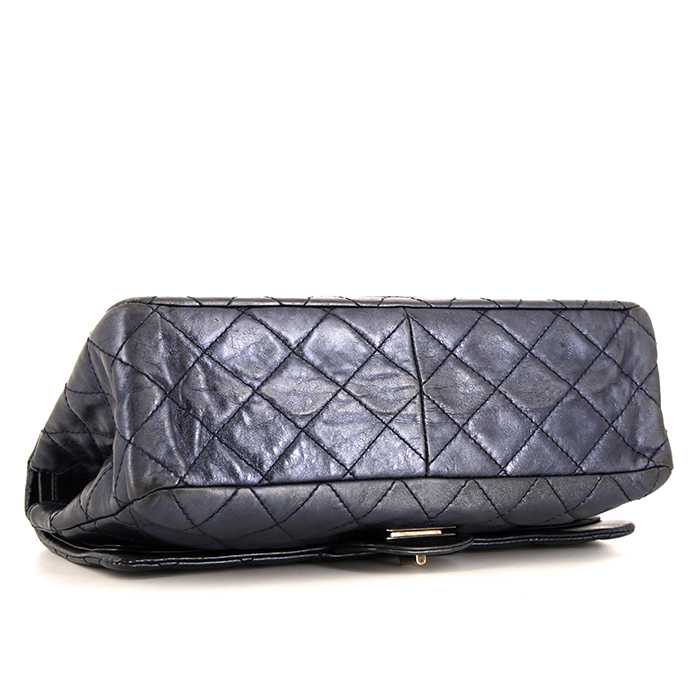 Borsa a tracolla Chanel 2.55 in pelle trapuntata blu - Detail D5