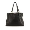 Miu Miu shopping bag in black grained leather - 360 thumbnail