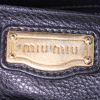 Miu Miu shopping bag in black grained leather - Detail D4 thumbnail