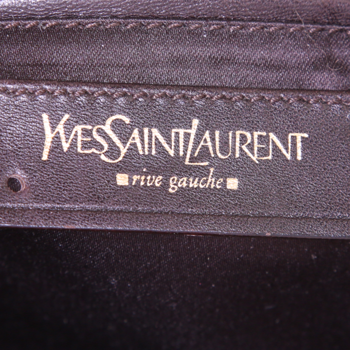 Saint Laurent handbag in beige leather and beige suede - Detail D3