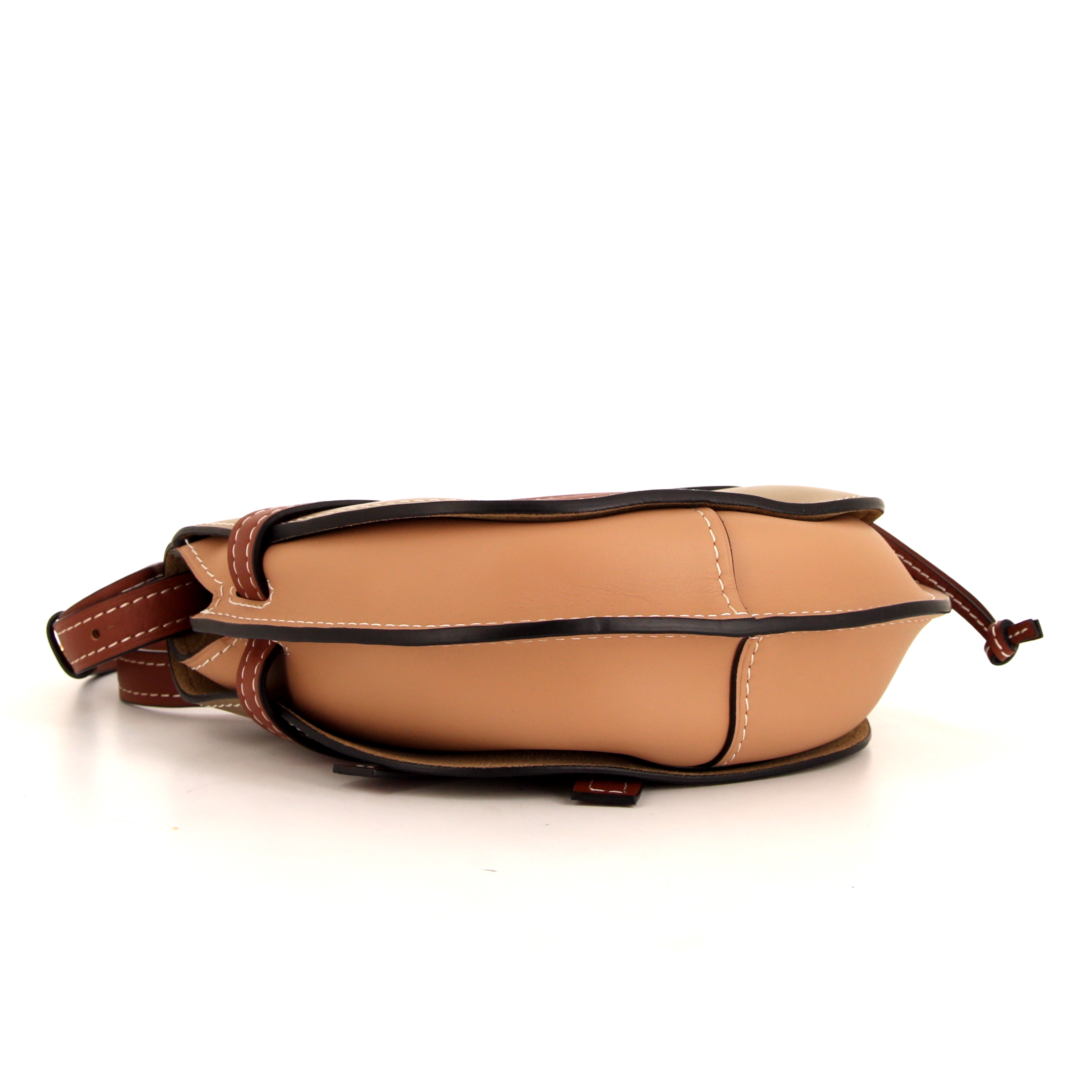 Borsa a tracolla Loewe Gate in pelle beige e marrone - Detail D4