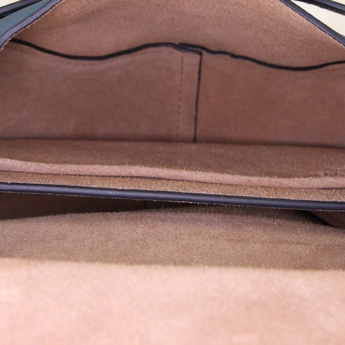 Loewe Gate shoulder bag in pigeon blue and green grained leather - Detail D2