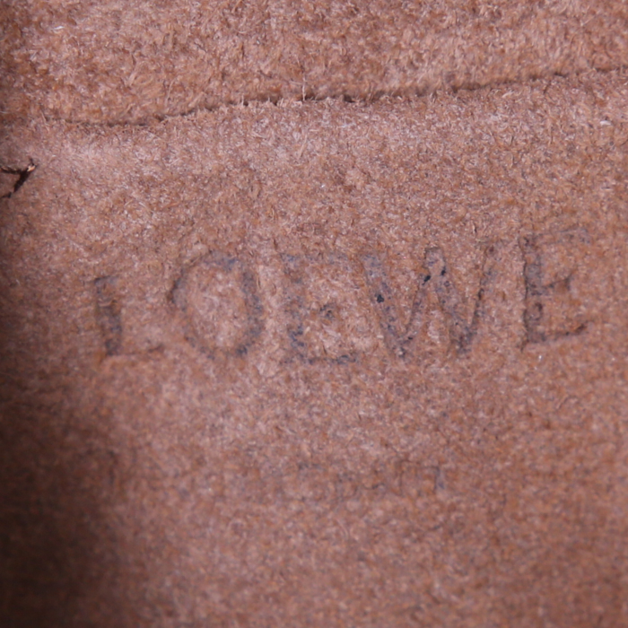Loewe Gate shoulder bag in pigeon blue and green grained leather - Detail D3