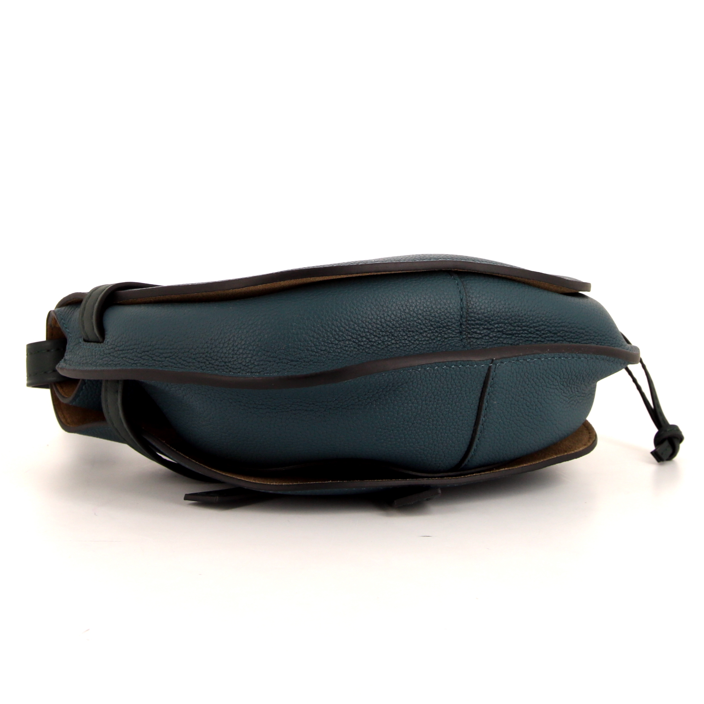 Loewe Gate shoulder bag in pigeon blue and green grained leather - Detail D4