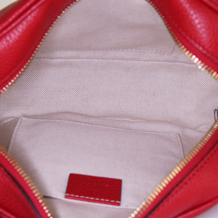 Borsa a tracolla Gucci Soho Disco in pelle rossa - Detail D2