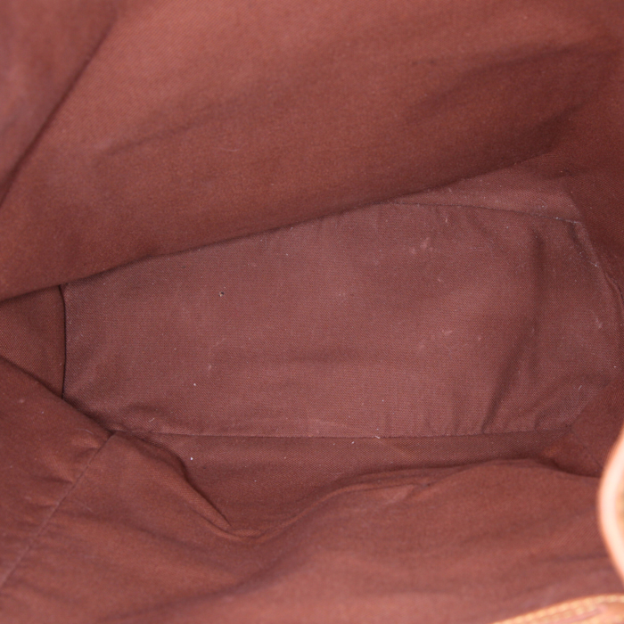 Louis Vuitton Montsouris Backpack large model backpack in brown monogram canvas and natural leather - Detail D2