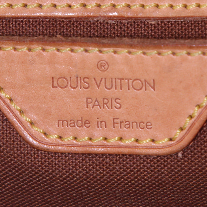 Sac à dos Louis Vuitton Montsouris Backpack grand modèle en toile monogram marron et cuir naturel - Detail D3