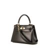 Hermes Kelly 20 cm handbag in black box leather - 00pp thumbnail