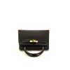 Hermes Kelly 20 cm handbag in black box leather - 360 Front thumbnail