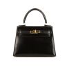 Hermes Kelly 20 cm handbag in black box leather - 360 thumbnail