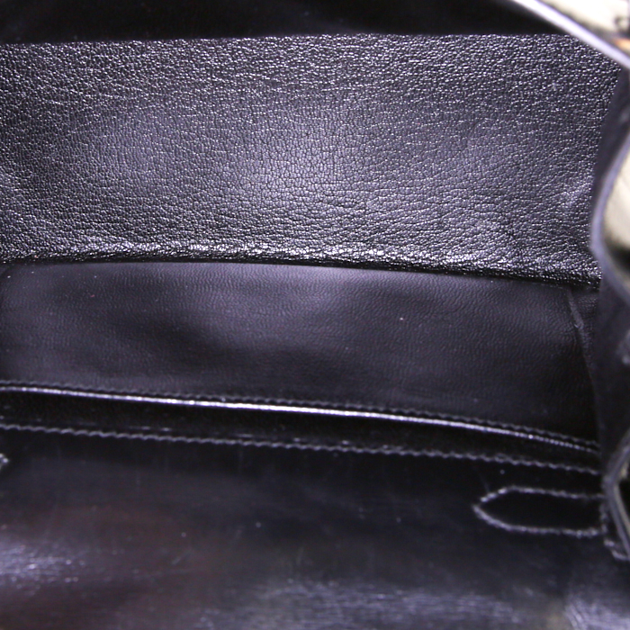 Bolso de mano Hermes Kelly 20 cm en cuero box negro - Detail D3