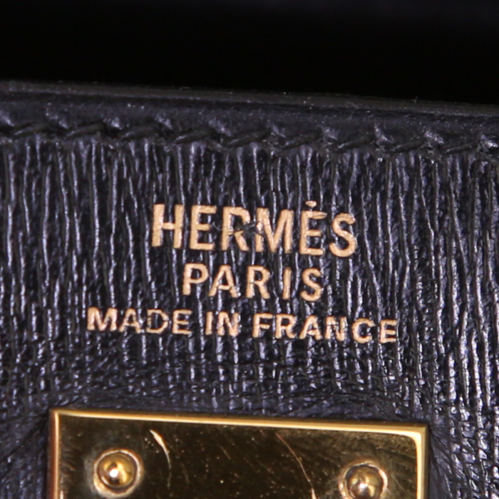 Hermes Kelly 20 cm handbag in black box leather - Detail D4