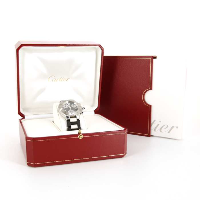 Reloj Cartier 21 Chronoscaph de acero Ref :  2424 Circa  2000