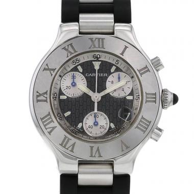 Reloj Cartier 21 Chronoscaph de acero Ref :  2424 Circa  2000