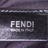 Fendi shopping bag in blue, black and white tricolor canvas and black leather - Detail D3 thumbnail