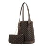 Louis Vuitton petit Bucket shopping bag in brown monogram canvas Idylle and brown leather - 00pp thumbnail