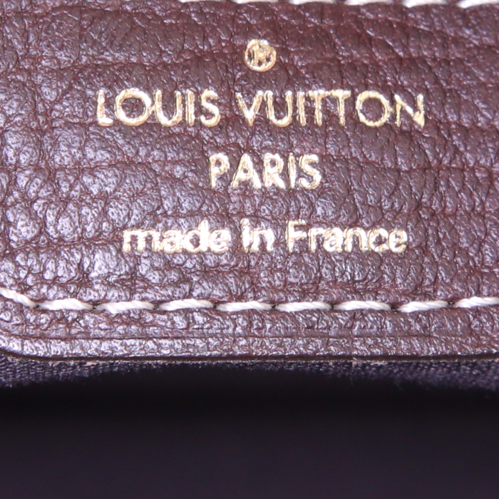 Louis Vuitton petit Bucket shopping bag in brown monogram canvas Idylle and brown leather - Detail D3
