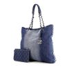 Shopping bag Chanel Grand Shopping in tela denim blu - 00pp thumbnail