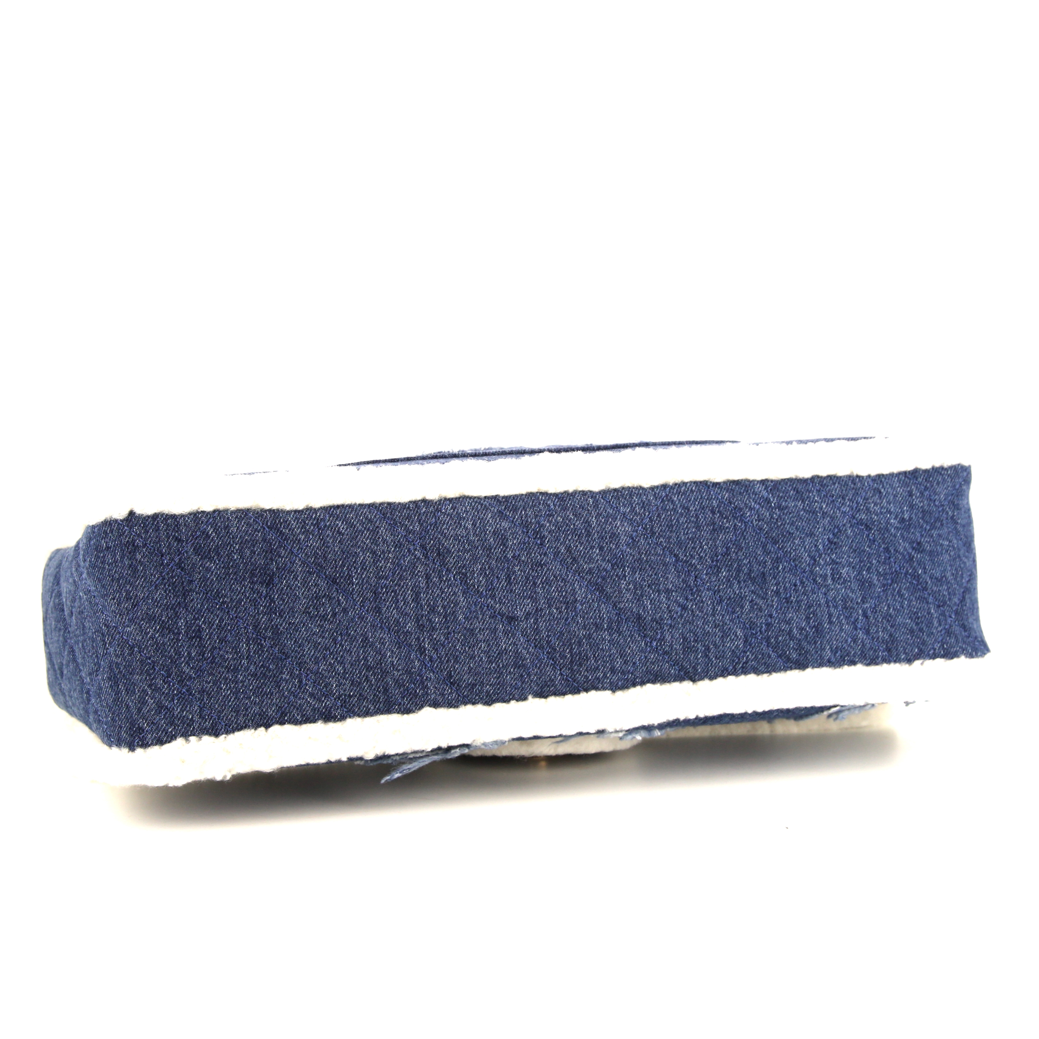 Borsa Chanel Timeless Maxi Jumbo in denim blu con motivo undefined - Detail D5