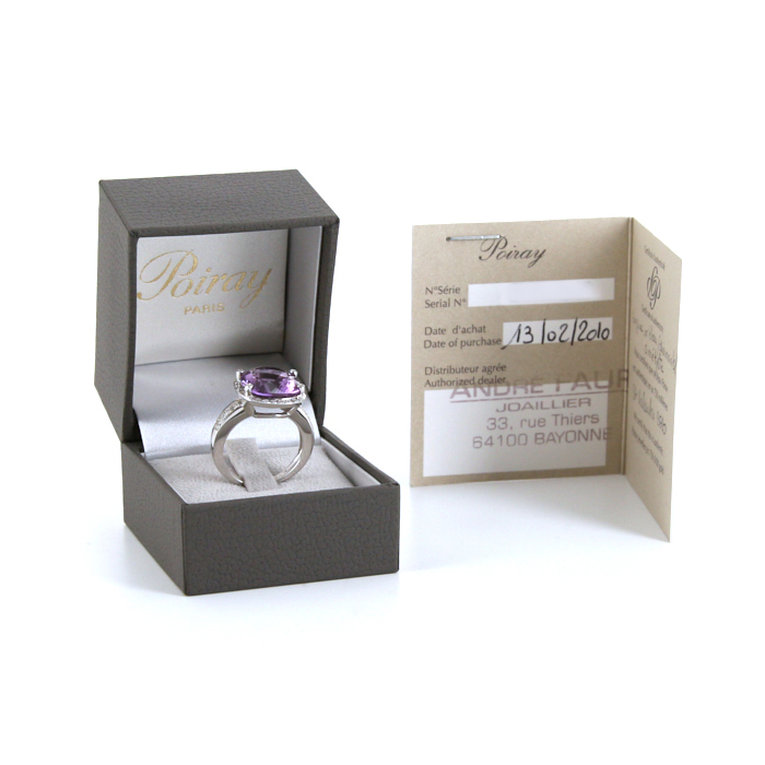 Poiray Fille Antique ring in white gold,  amethyst and diamonds - Detail D2