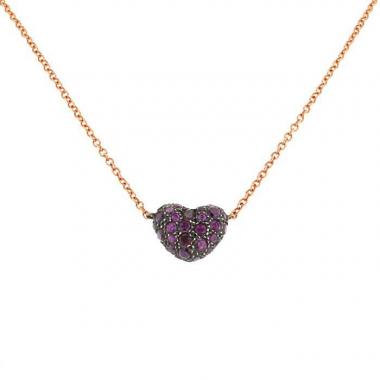 Collier Pomellato Tabou en or rose,  argent et grenats rouge-cerise