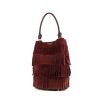 Burberry handbag in burgundy suede - 00pp thumbnail