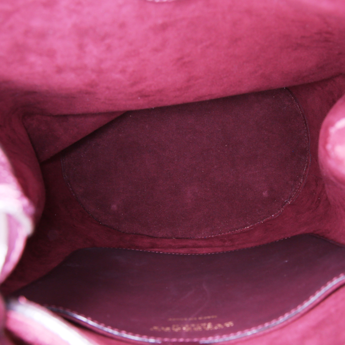 Sac à main Burberry en daim bordeaux - Detail D2