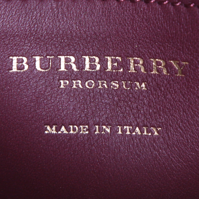 Sac à main Burberry en daim bordeaux - Detail D3