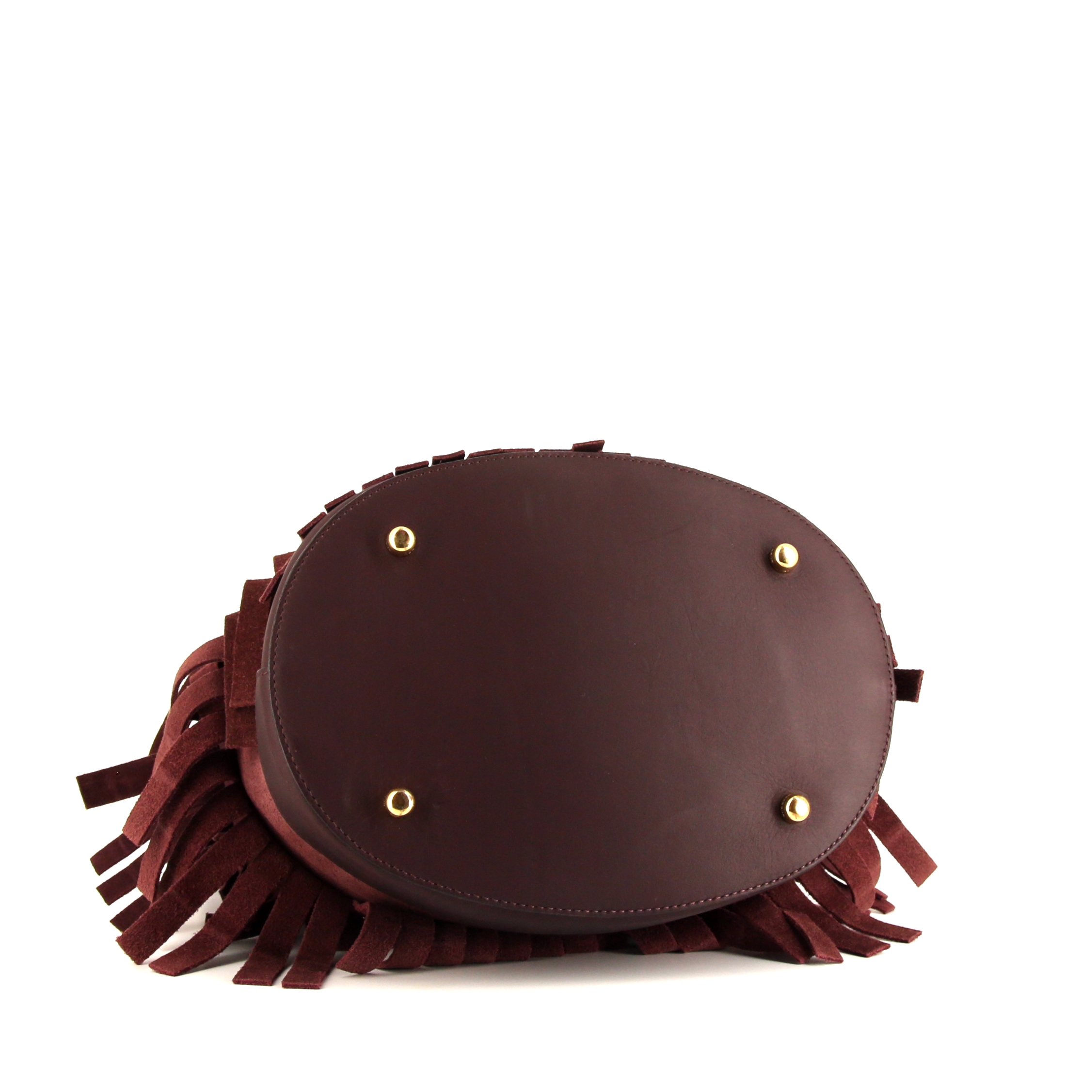 Sac à main Burberry en daim bordeaux - Detail D4