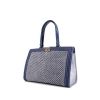 Chanel Boy shopping bag in blue denim canvas and blue leather - 00pp thumbnail