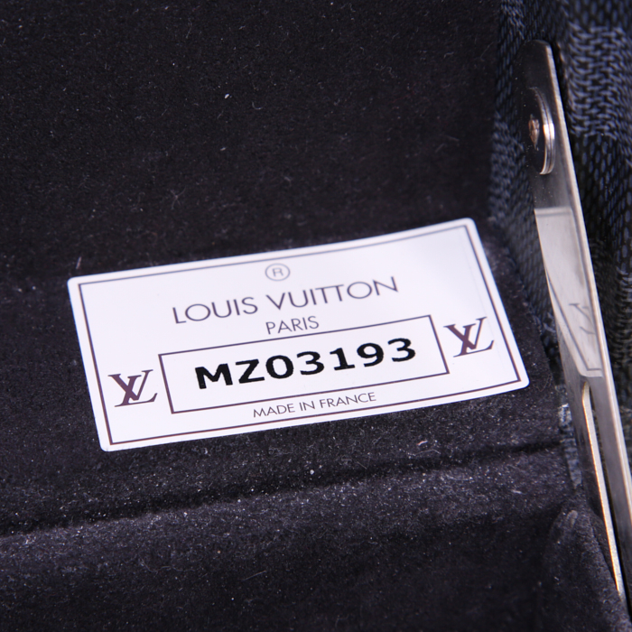 Louis Vuitton Cotteville suitcase in damier graphite canvas and black leather - Detail D3