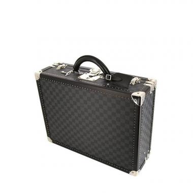 Valigia Louis Vuitton Cotteville in tela a scacchi e pelle nera