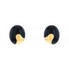 Tiffany & Co Angela Cummings 1980's earrings for non pierced ears in yellow gold and onyx - 00pp thumbnail
