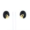 Tiffany & Co Angela Cummings 1980's earrings for non pierced ears in yellow gold and onyx - 360 thumbnail