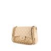 Chanel Timeless jumbo shoulder bag in beige quilted iridescent leather - 00pp thumbnail